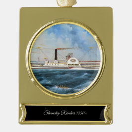 Rentiersteamboat 1850 Banner-Ornament gold