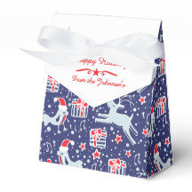Rentiervogel Blau Weihnachtsgebirge Geschenkboxen