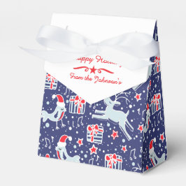 Rentiervogel Blau Weihnachtsgebirge Geschenkboxen Geschenkschachtel