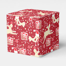 Rentiervogel Rote Creme Weihnachtsmuster Geschenkb Geschenkschachtel
