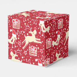 Rentiervogel Rote Creme Weihnachtsmuster Geschenkb Geschenkschachtel