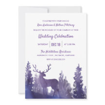 Rentierwasserfarbe Lila | Winterhochzeit