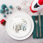 Rentierzucht | Frohe Weihnachten Party Serviette<br><div class="desc">Mit Aquarellrückentieren mit einem weihnachtlichen Bauernhof. Diese sind so klassisch für ein Corporate- oder Business-Event, aber auch für jede persönliche Feiertagsveranstaltung. Design kann auf jedes Produkt übertragen werden, das Zazzle trägt. Weihnachten ist eine Zeit des Friedens und der Magie; ein wunderbarer Urlaub voller Komfort und Freude. Es ist eine Zeit...</div>