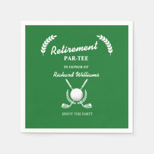 Rentirement Golf Clubs Wreath Themed Party Serviette