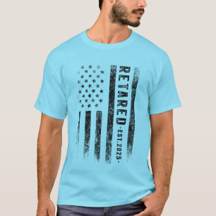 Rentner 2025 Vintage Rentner Amerikanische Flagge T-Shirt
