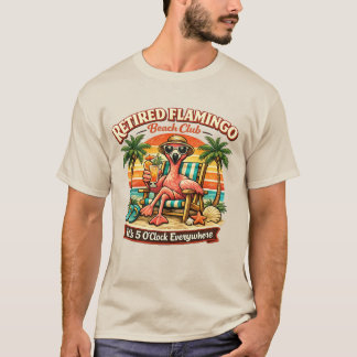 Rentner Flamingo Beach Club | Renten-Geschenk T-Shirt