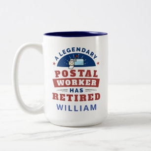 Rentner Postbeamter Briefträger Ruhestand Gag Zweifarbige Tasse