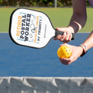 Rentner Postbeamter Opa Briefträger Pickleball Schläger