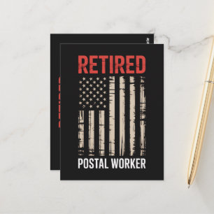 Rentner Postbeamter Ruhestand Postkarte