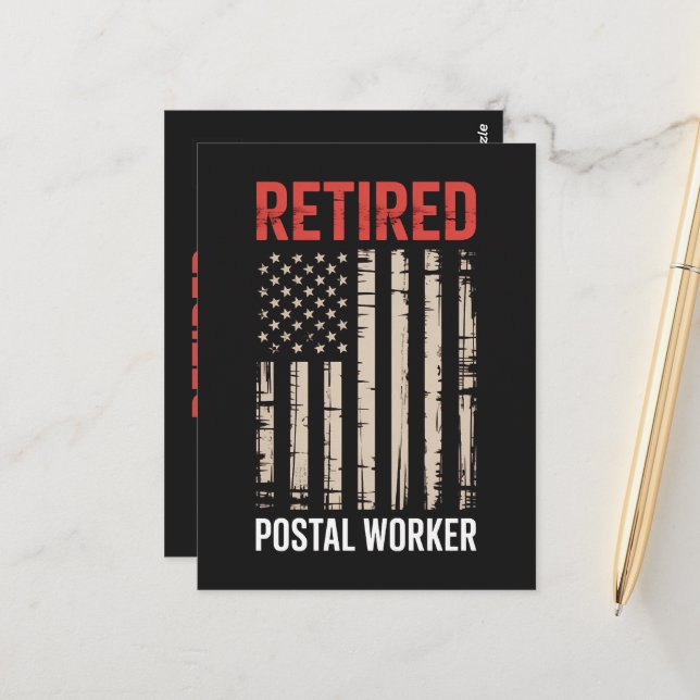 Rentner Postbeamter Ruhestand Postkarte (Vorderseite/Rückseite Beispiel)