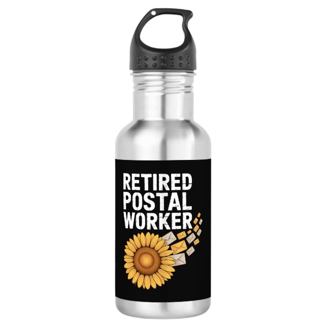 Rentner Postmitarbeiter Edelstahlflasche (Vorderseite)