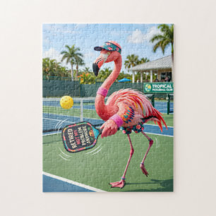 Rentner-Rosaflamingo im Tropical Pickleball Club 
