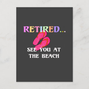 Rentner...Sehen Sie sich am Strand wieder, Postkarte