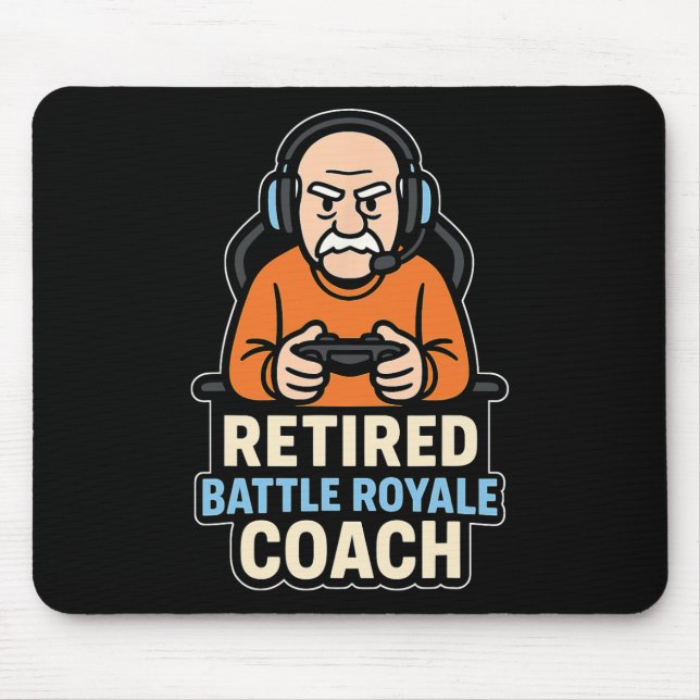 Rentner Ttle Royale Trainer Lustiger Gamer Älterer Mousepad (Vorne)