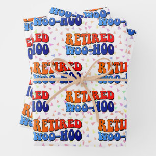 Rentner Woo Hoo Vintage Ruhestand Geschenkpapier Set