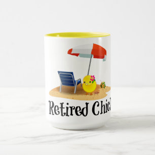 Rentnerin am Strand Tasse