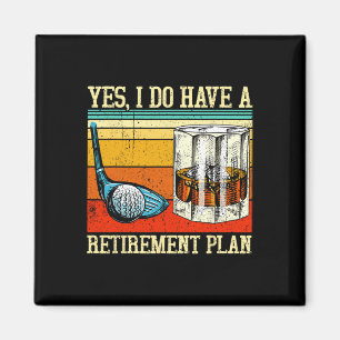 Rentnerplan Golf Bourbon Ruhestand Lustig Rentner Magnet