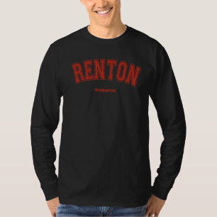 Renton Washington WA Red Letter Graphic on Renton T-Shirt