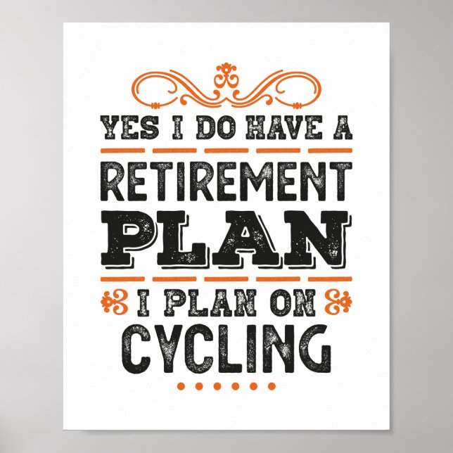 Rentplan Radrennen Geschenk Funny Poster (Vorne)