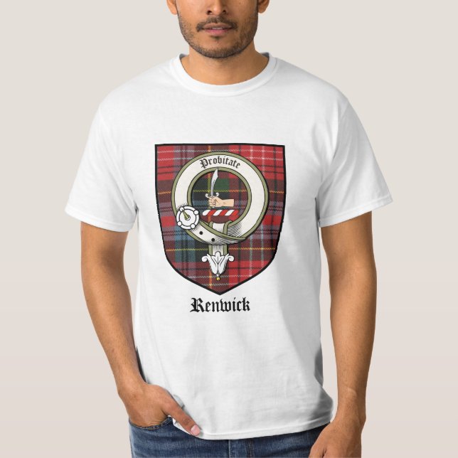 Renwick Clan-Wappen-AbzeichenTartan T-Shirt (Vorderseite)