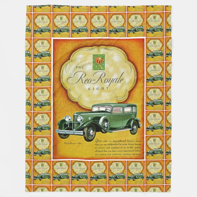 Reo-Royale Eight Automobile Ad Fleecedecke (Vorderseite)