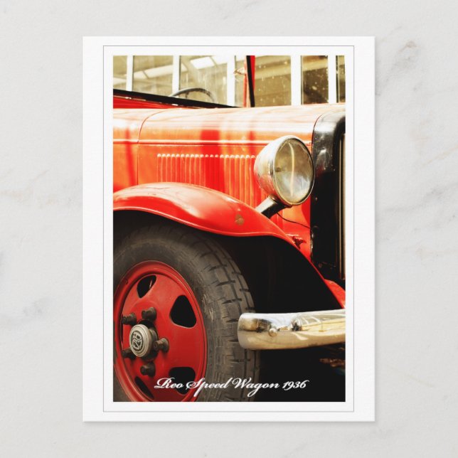Reo Speed Wagon, Retro Fire Motor Postkarte (Vorderseite)