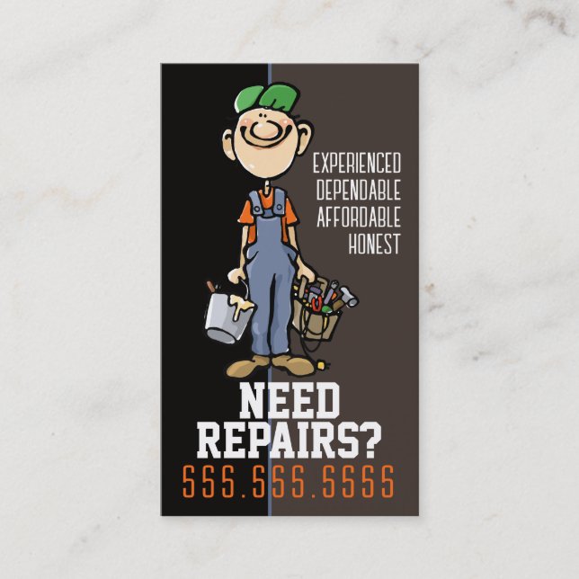 Reparateur Handyman repariert Carpenter-Maler Visitenkarte (Vorderseite)