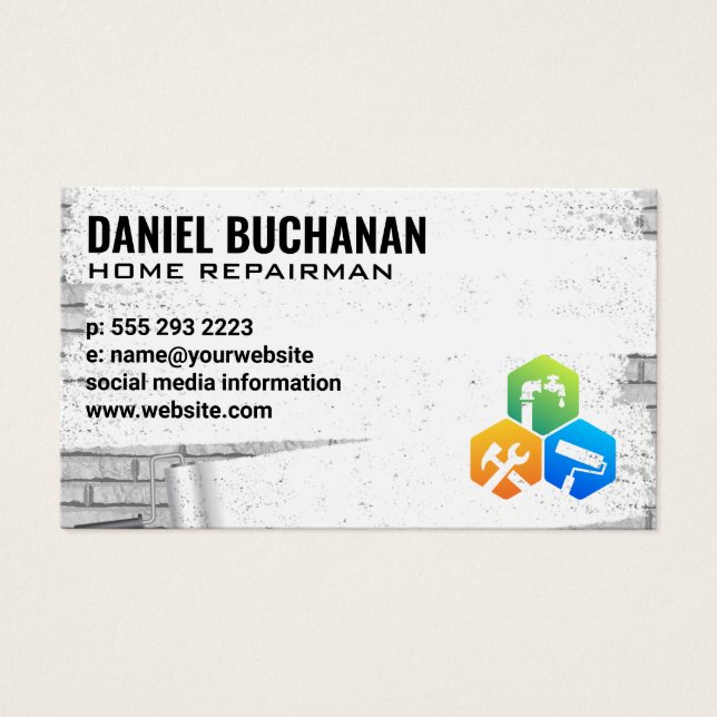 Réparateur | Mur en briques peintes (Devant)