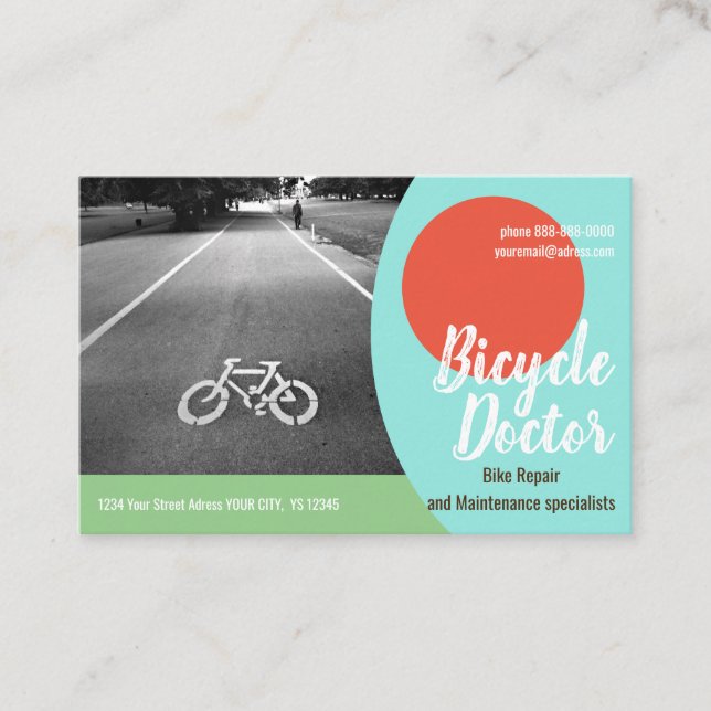 RÉPARATION DE VÉLOS Euro, Carte de visite de 3,346 (Devant)
