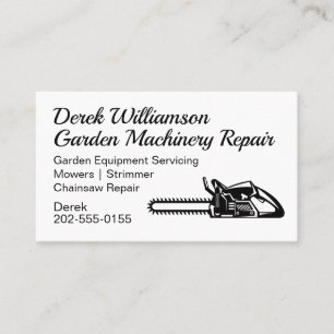 Reparatur der Gartenmaschinen von Chainsaw Visitenkarte