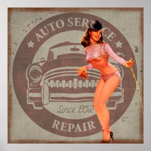 Reparatur des Auto Poster
