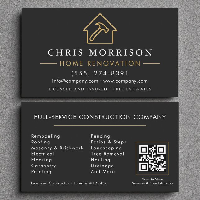 Reparatur des QR-Codes von Black-Gold-Zuhause- Visitenkarte (Von Creator hochgeladen)