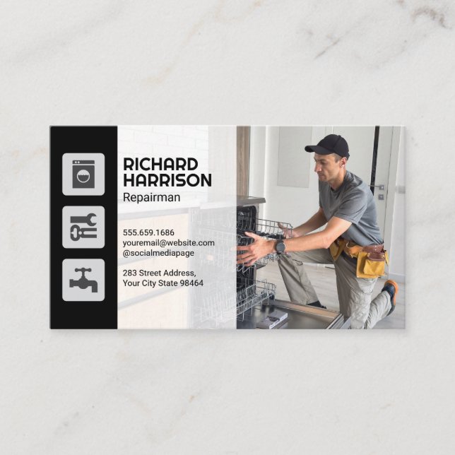 Reparatur-Geschirrspüler Terminkarte (Vorderseite)