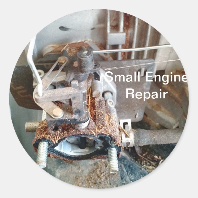 Reparatur kleiner Motor Runder Aufkleber (Vorderseite)