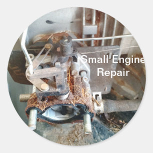 Reparatur kleiner Motor Runder Aufkleber