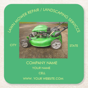 Reparatur/Landschaftsbau von Rasenmähern Rechteckiger Pappuntersetzer