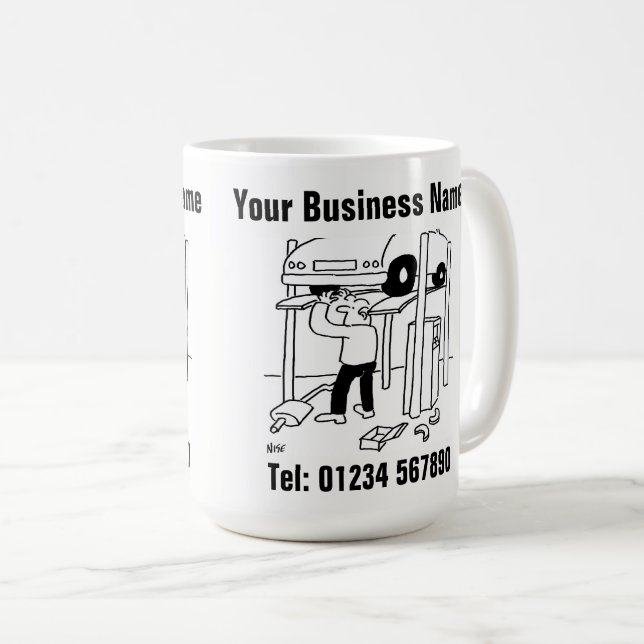 Reparatur und Wartung von Cartoon. Kaffeetasse (VorderseiteRechts)