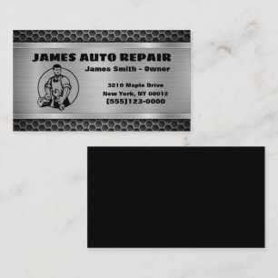 Reparatur von Auto für die Konstruktion von Metall Visitenkarte