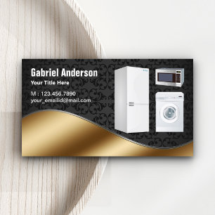 Reparatur von Black Damask Gold-Zuhause-Geräten Visitenkarte