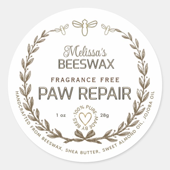 Reparatur von handgefertigtem Bienenwachs Runder Aufkleber (Vorderseite)