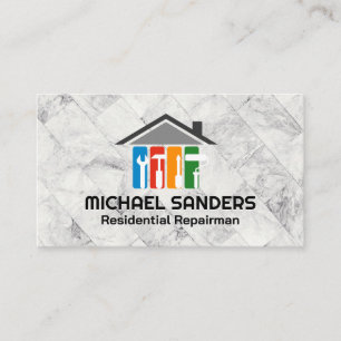 Reparaturdienste   Handwerkzeug-Symbole Visitenkarte