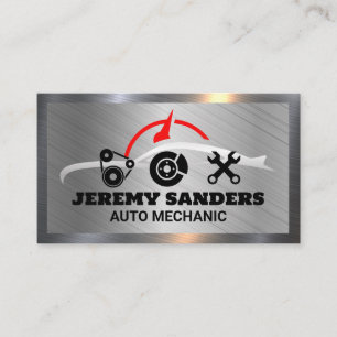 Reparaturen des Auto   Metallischer Hintergrund Visitenkarte