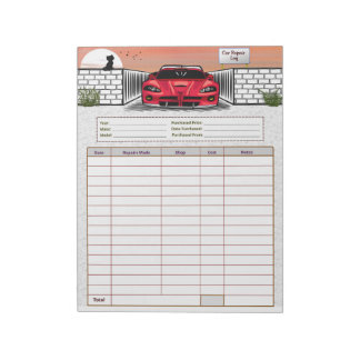 Reparaturprotokoll Notizblock