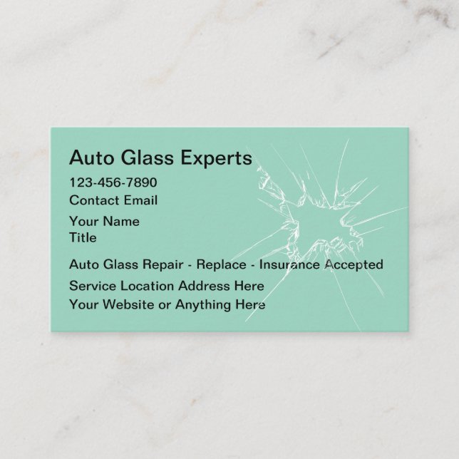 Reparaturservice für Auto-Glasfaser Visitenkarte (Vorderseite)