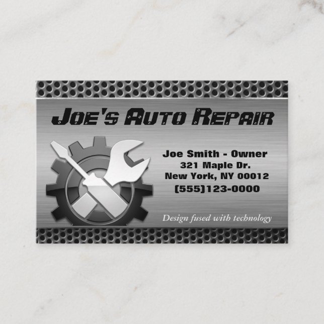 Reparaturservice für den Motor von Auto Visitenkarte (Vorderseite)