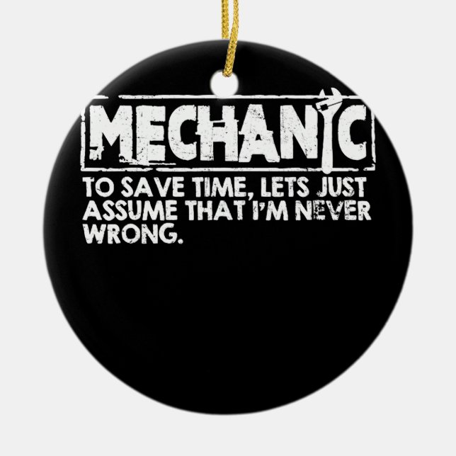 Reparaturtechniker für den Funny Mechanic Keramik Ornament (Vorne)