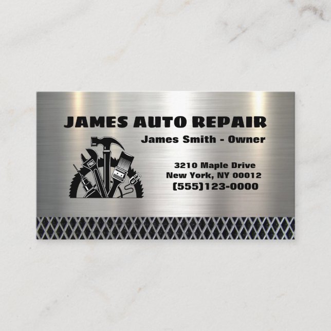 Reparaturwerkzeug für Auto Visitenkarte (Vorderseite)