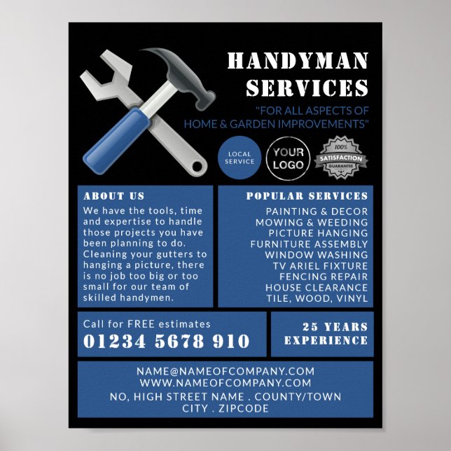 Reparaturwerkzeuge, Handymanwerbung Poster (Vorne)