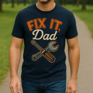 Réparez-Le, Papa T-shirt mécanique et main rétro