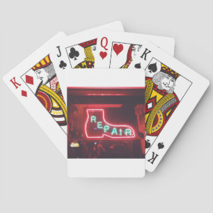 Repariere Neon-Schild NYC Spielkarten
